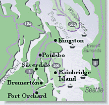 General area map showing Poulsbo, North Kitsap and Bainbridge Island.